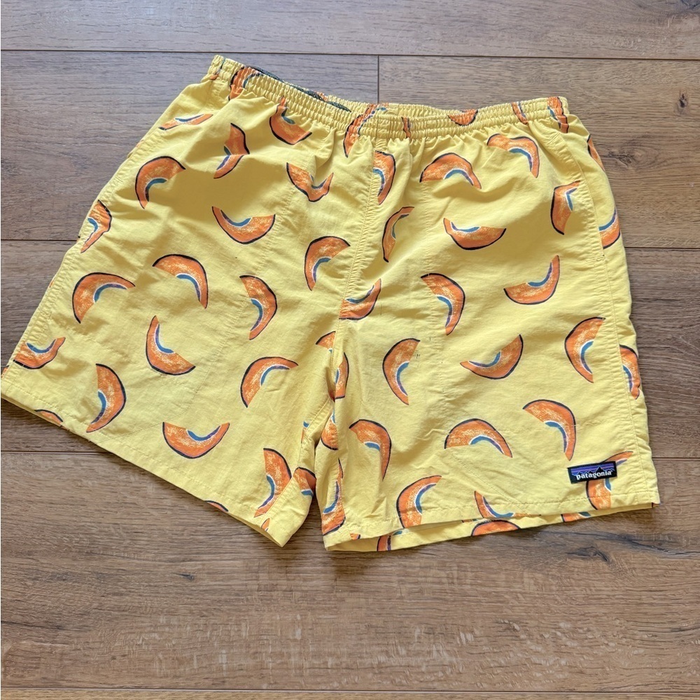 Patagonia Men's Baggies Cantaloupe Print Pockets Swim/Hiking / large